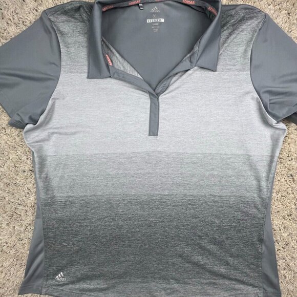 Adidas Golf XL Women’s Polo Shirt Short Sleeve Gray Fade Polycotton Stretch - Picture 1 of 10